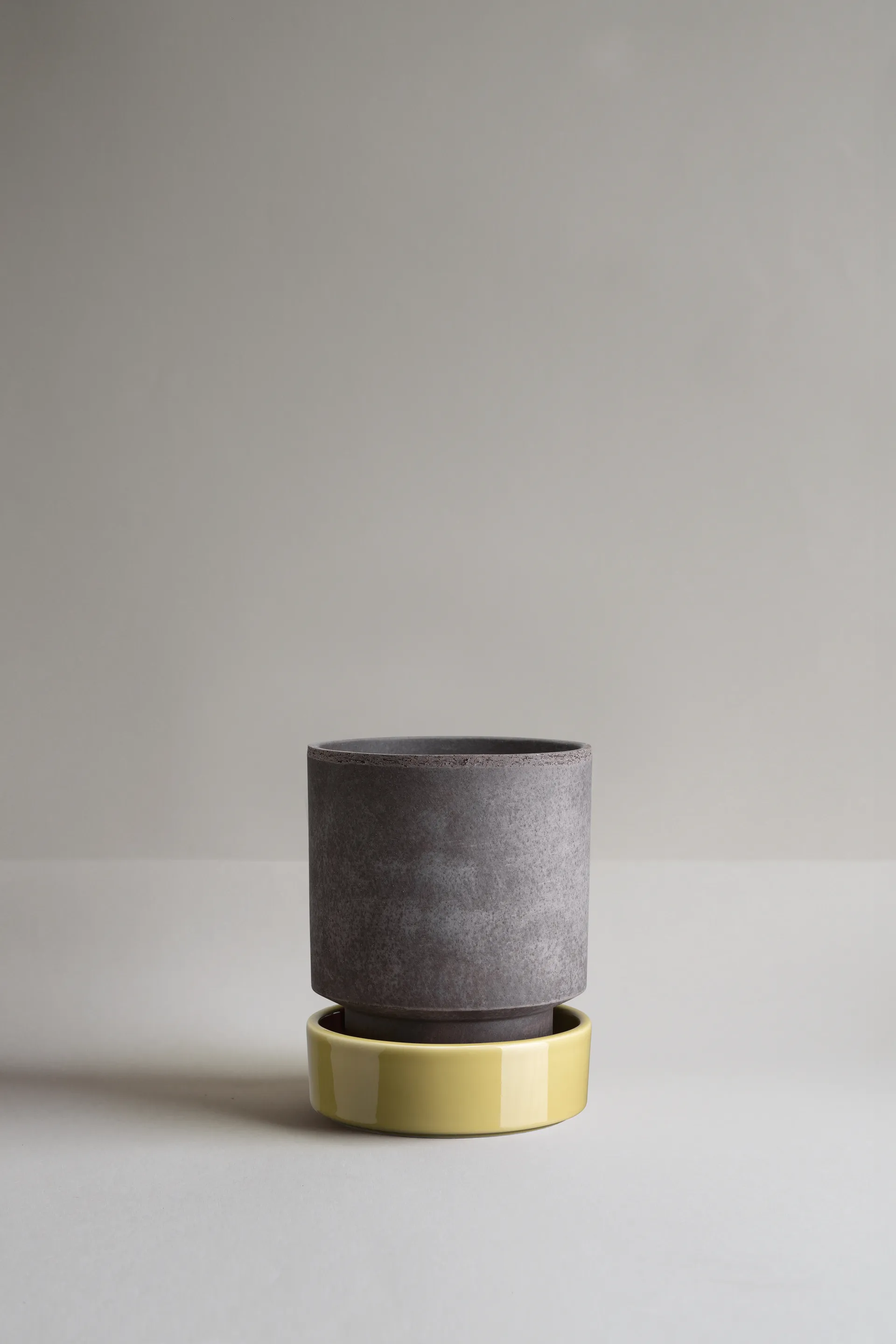 Vaso Hoff, Ø14 cm, Raw Grey-Pale Yellow Bergs Potter