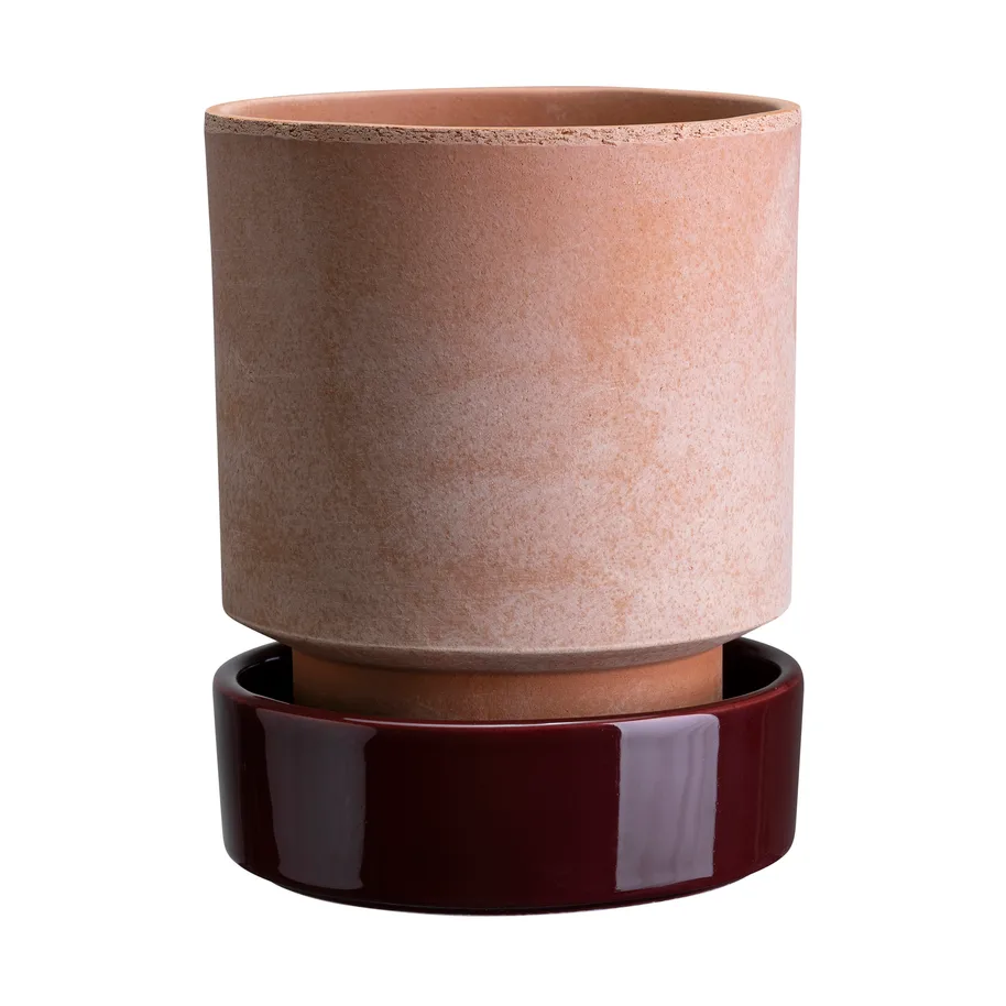 Vaso Hoff, Ø14 cm, Raw Rosa-Deep Burgundy Bergs Potter