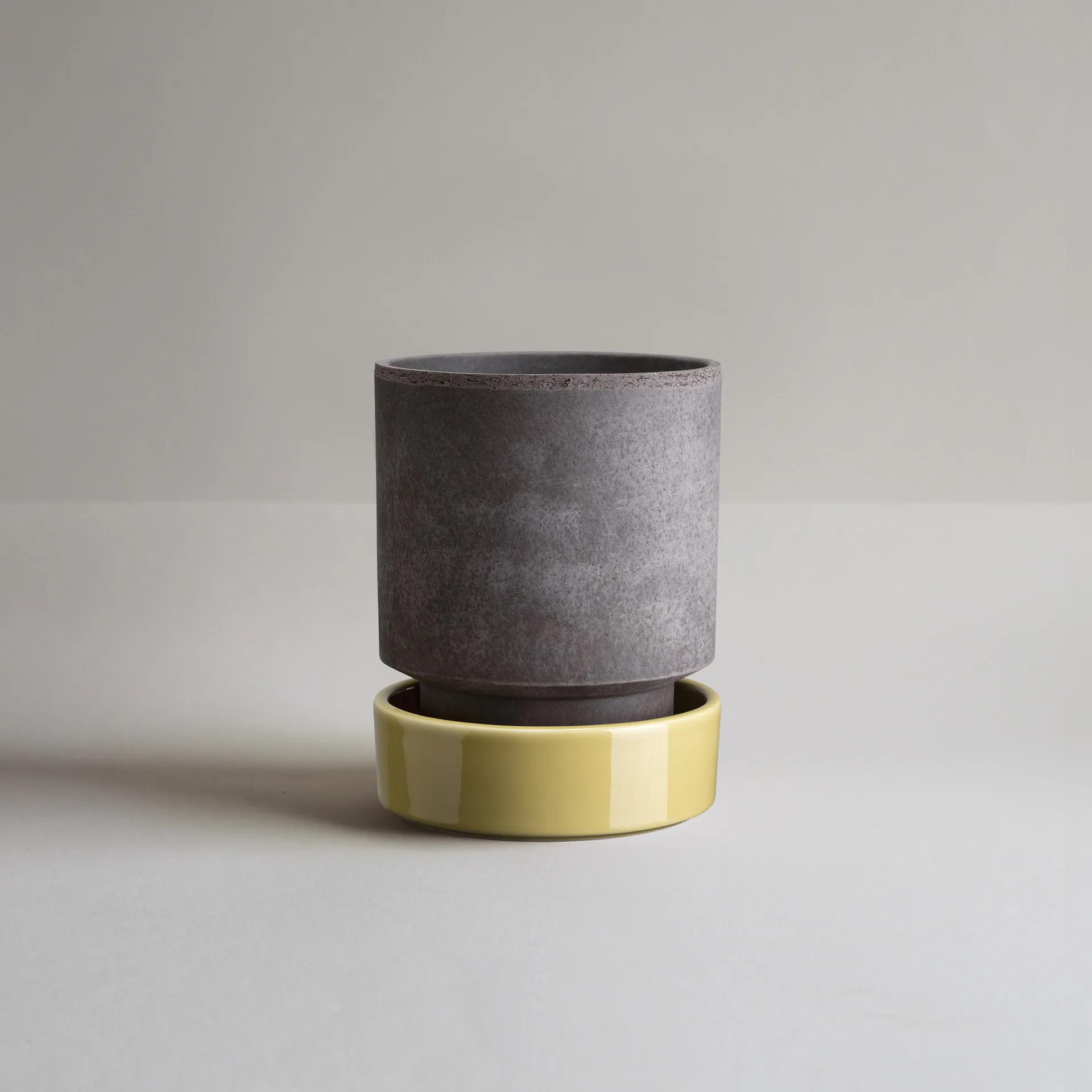 Vaso Hoff, Ø16 cm, Raw Grey-Pale Yellow Bergs Potter