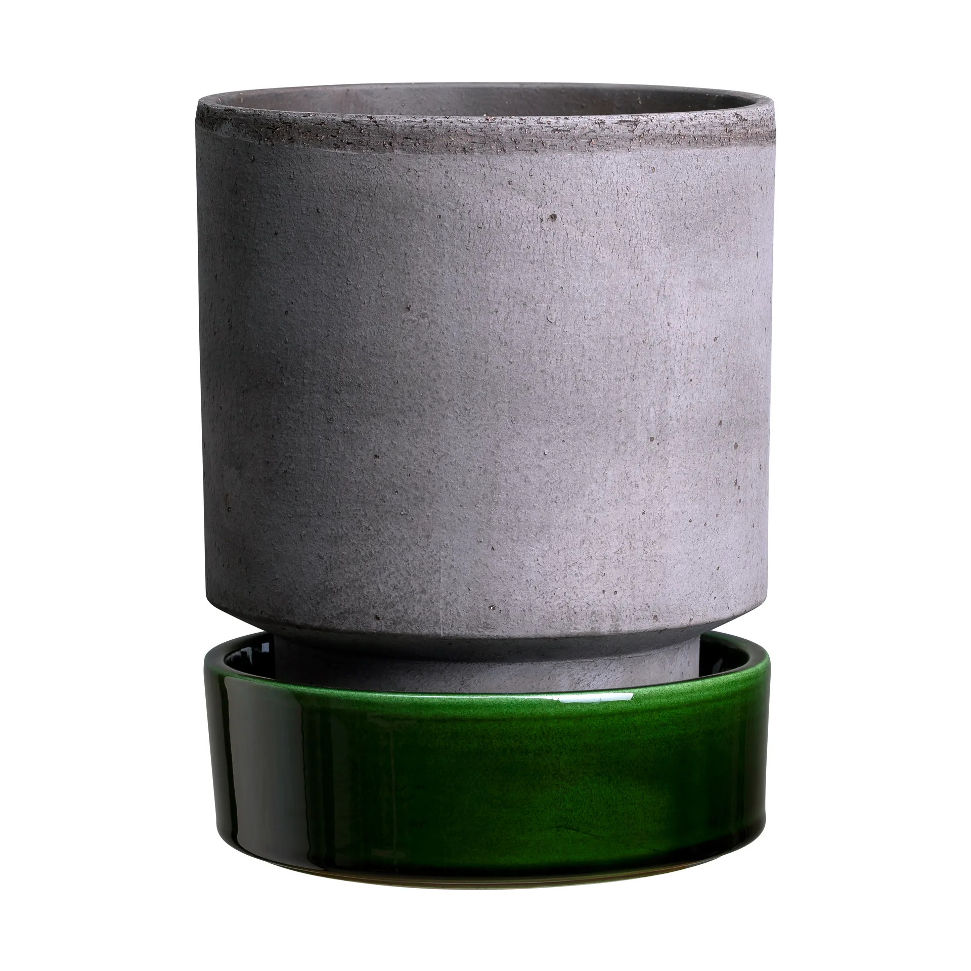 Vaso Hoff, Ø18 cm, Raw Grey-Emerald Green Bergs Potter