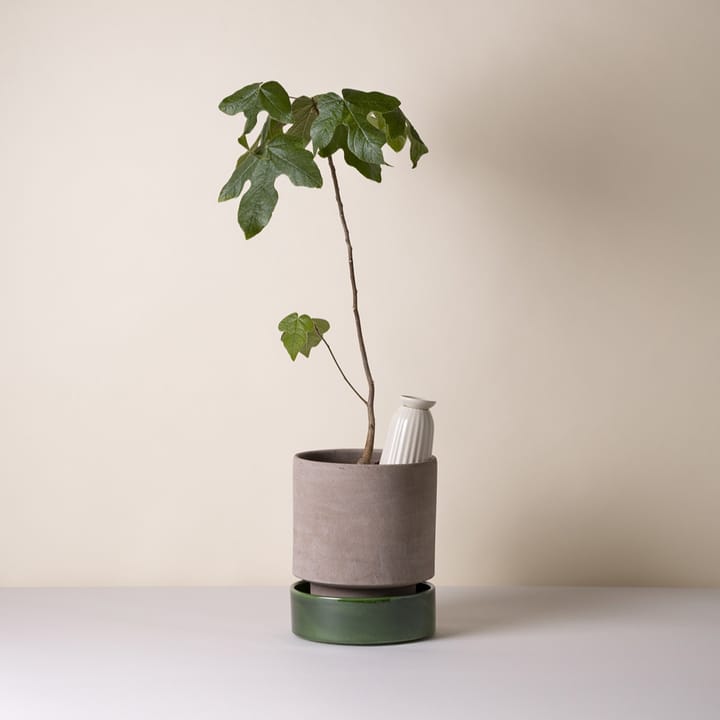 Vaso Hoff, Ø18 cm, Raw Grey-Emerald Green Bergs Potter