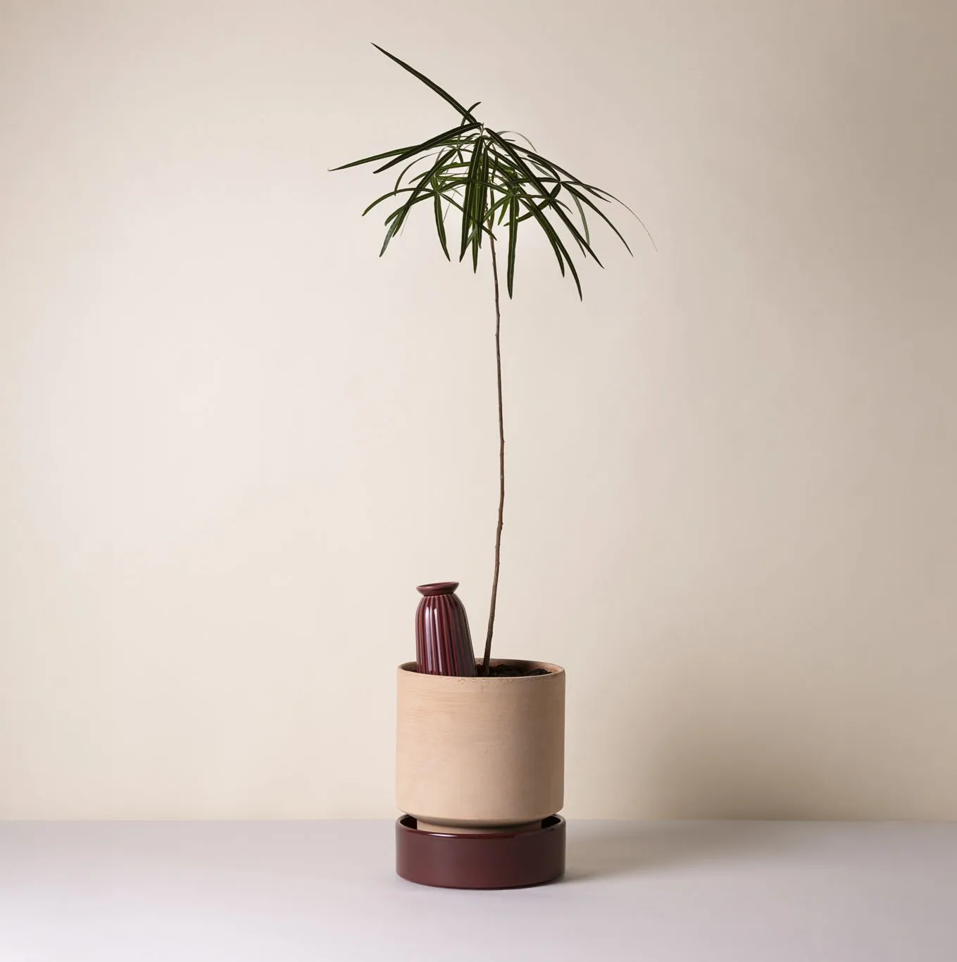 Vaso Hoff, Ø18 cm, Raw Rosa-Deep Burgundy (rosa-rosso) Bergs Potter
