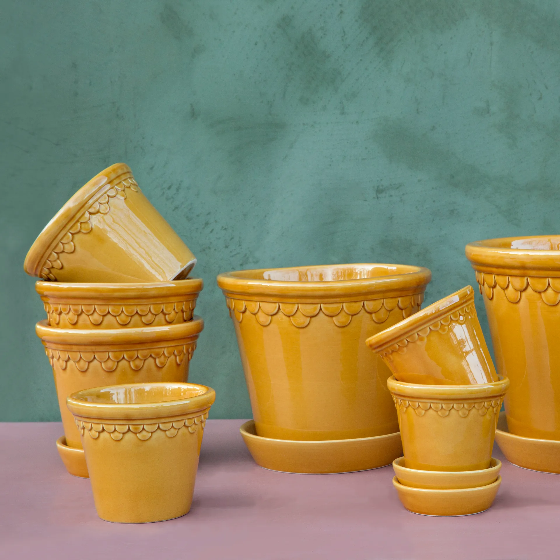 Vaso Köpenhamn smaltato, Giallo, Ø16 cm Bergs Potter