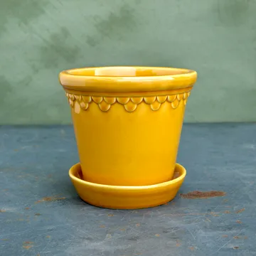 Vaso Köpenhamn smaltato - Giallo, Ø16 cm - Bergs Potter