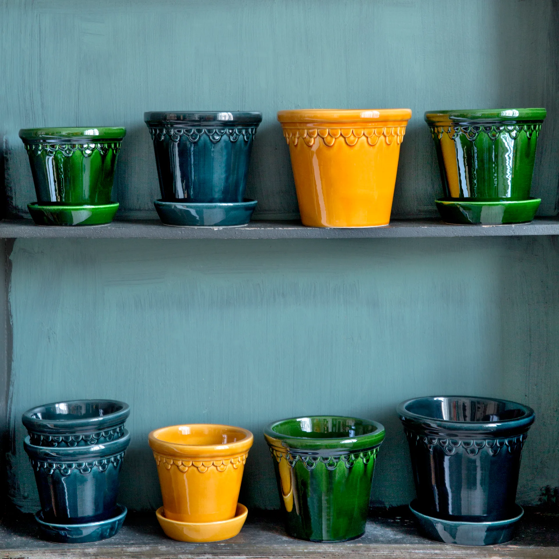 Vaso Köpenhamn smaltato, Verde, Ø10 cm Bergs Potter