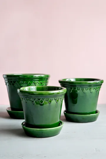Vaso Köpenhamn smaltato - Verde, Ø18 cm - Bergs Potter