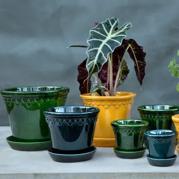 Vaso Köpenhamn smaltato - Verde, Ø25 cm - Bergs Potter