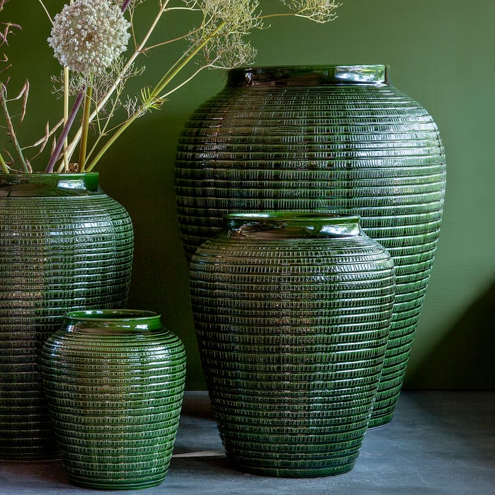 Vaso smaltato Willow 35 cm, Verde smeraldo Bergs Potter