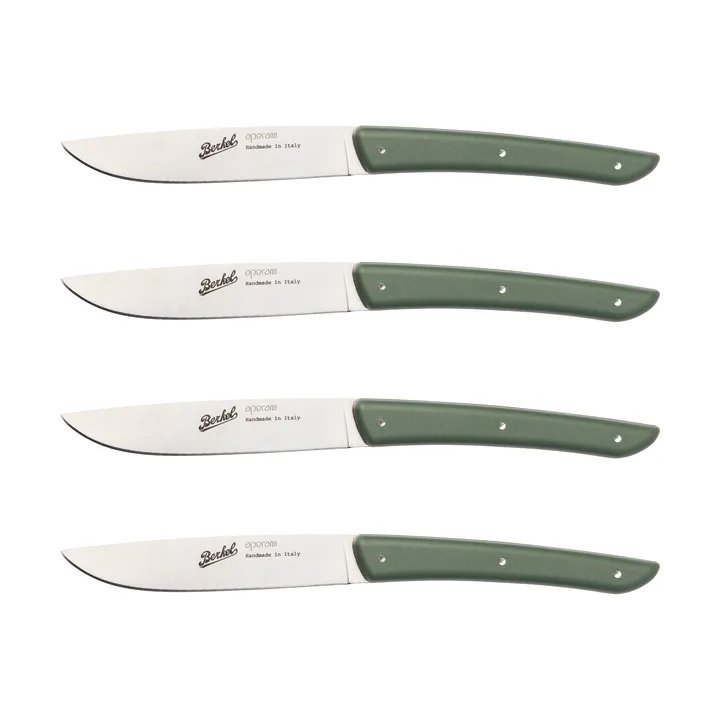 Color coltello da carne set da 4, 11 cm - Verde Oliva - Berkel