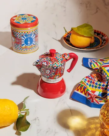 Bialetti x Dolce & Gabbana caffettiera moka per induzione - Carretto siciliano, 2 tazze - Bialetti