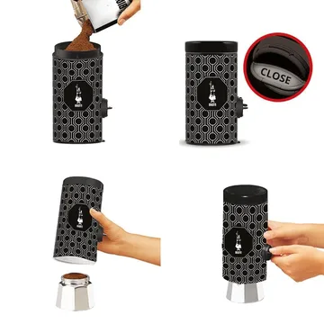 Dosatore per caffè Bialetti con barattolo - Nero-bianco - Bialetti