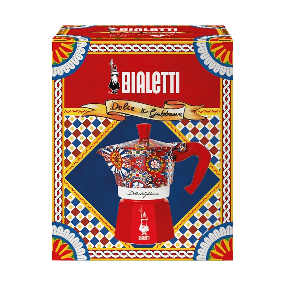 Moka Bialetti x Dolce & Gabbana, Carretto siciliano, 3 tazze Bialetti