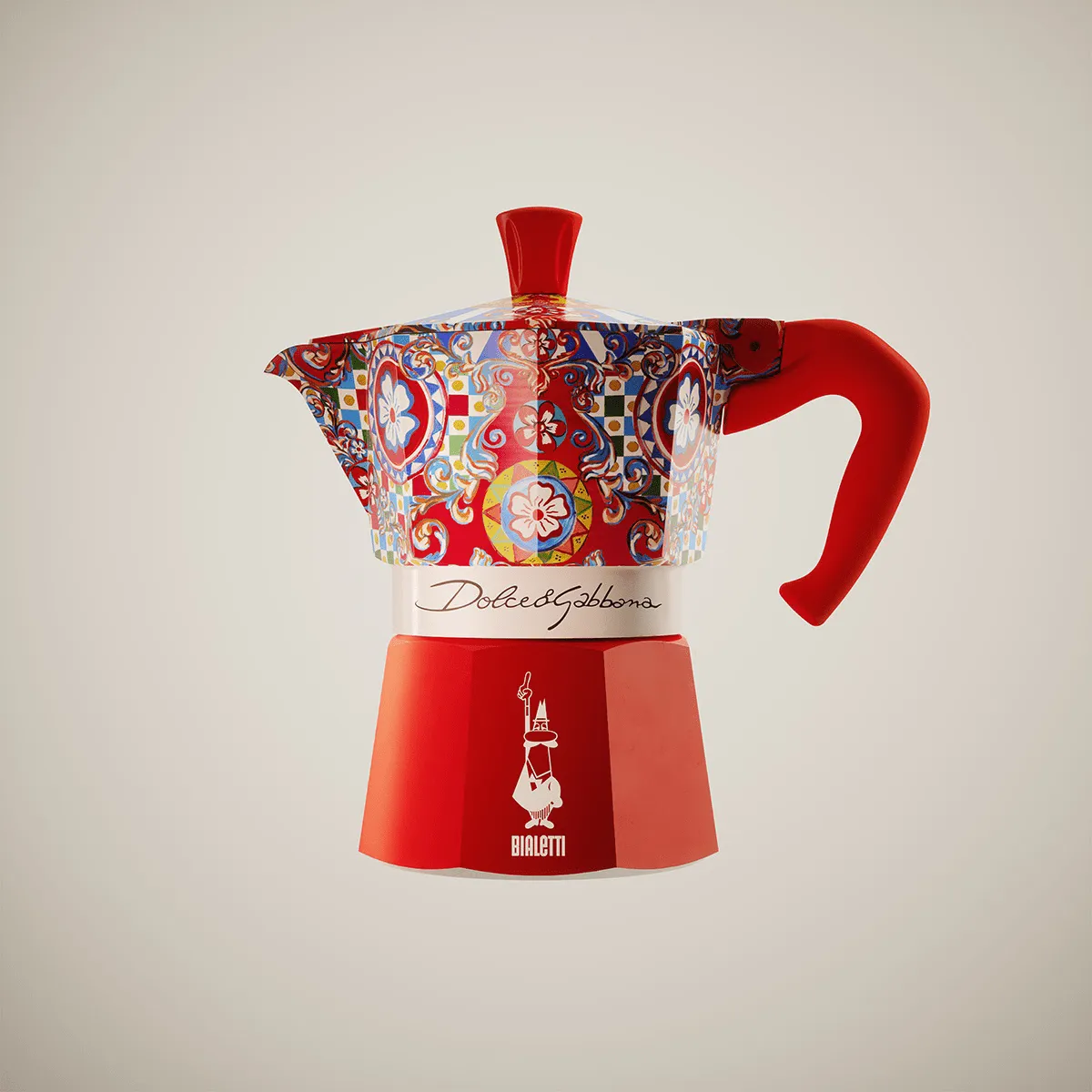 Moka Bialetti x Dolce & Gabbana, Carretto siciliano, 3 tazze Bialetti