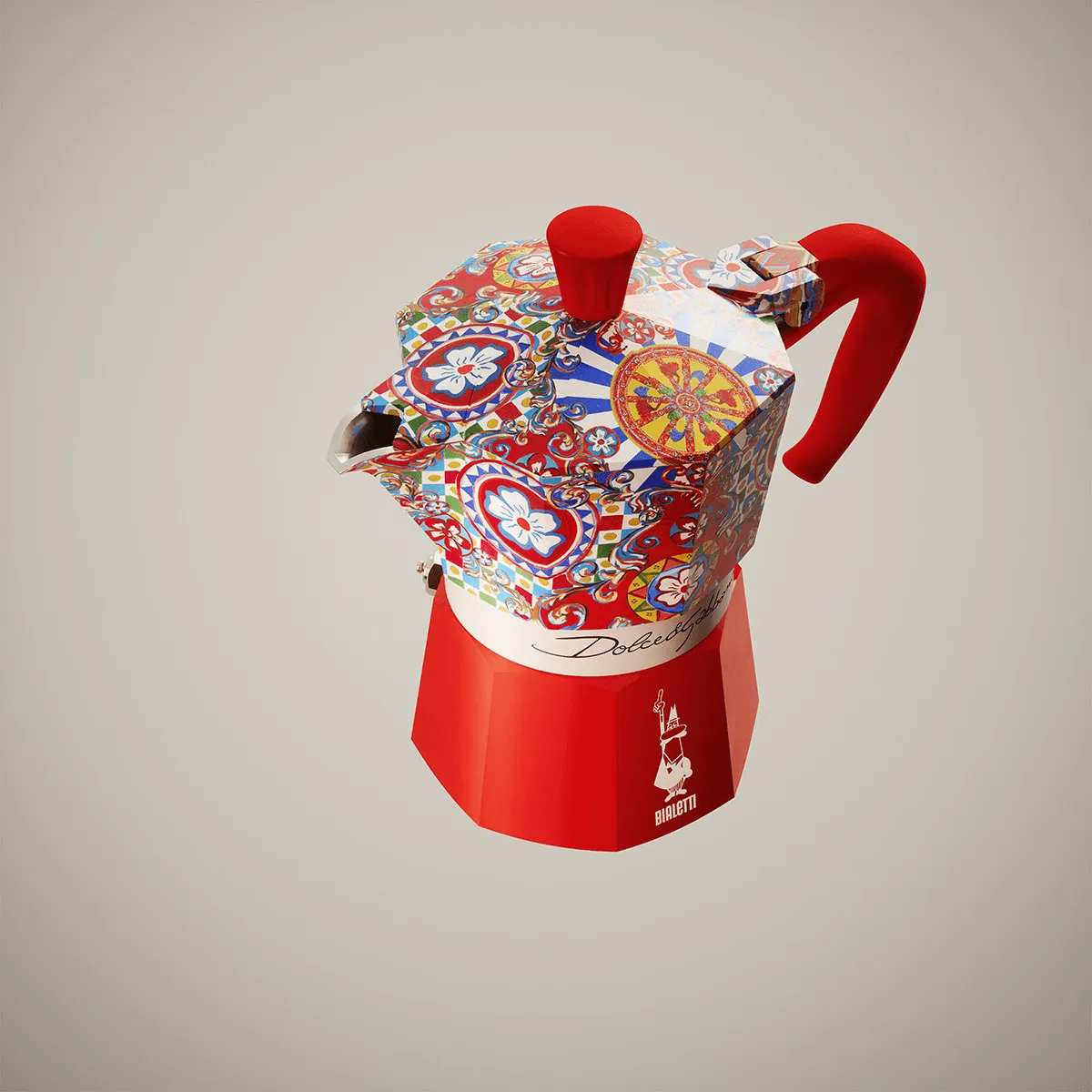 Moka Bialetti x Dolce & Gabbana, Carretto siciliano, 3 tazze Bialetti