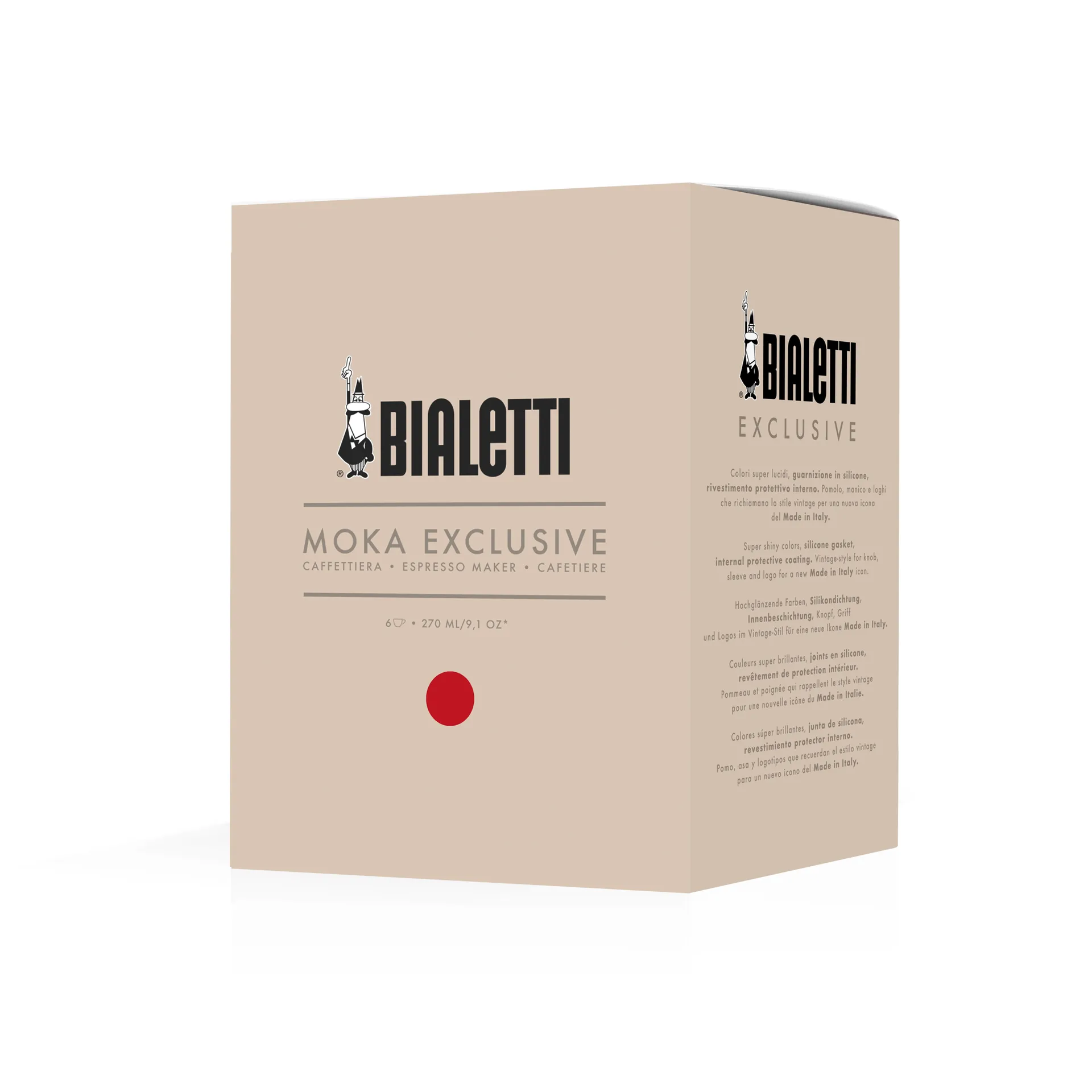 Moka esclusiva Bialetti, Rosso, 6 tazze Bialetti