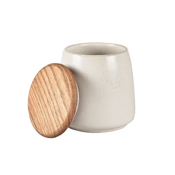 Barattolo Bitz con coperchio opaco 12 cm - bianco sporco opaco - Bitz