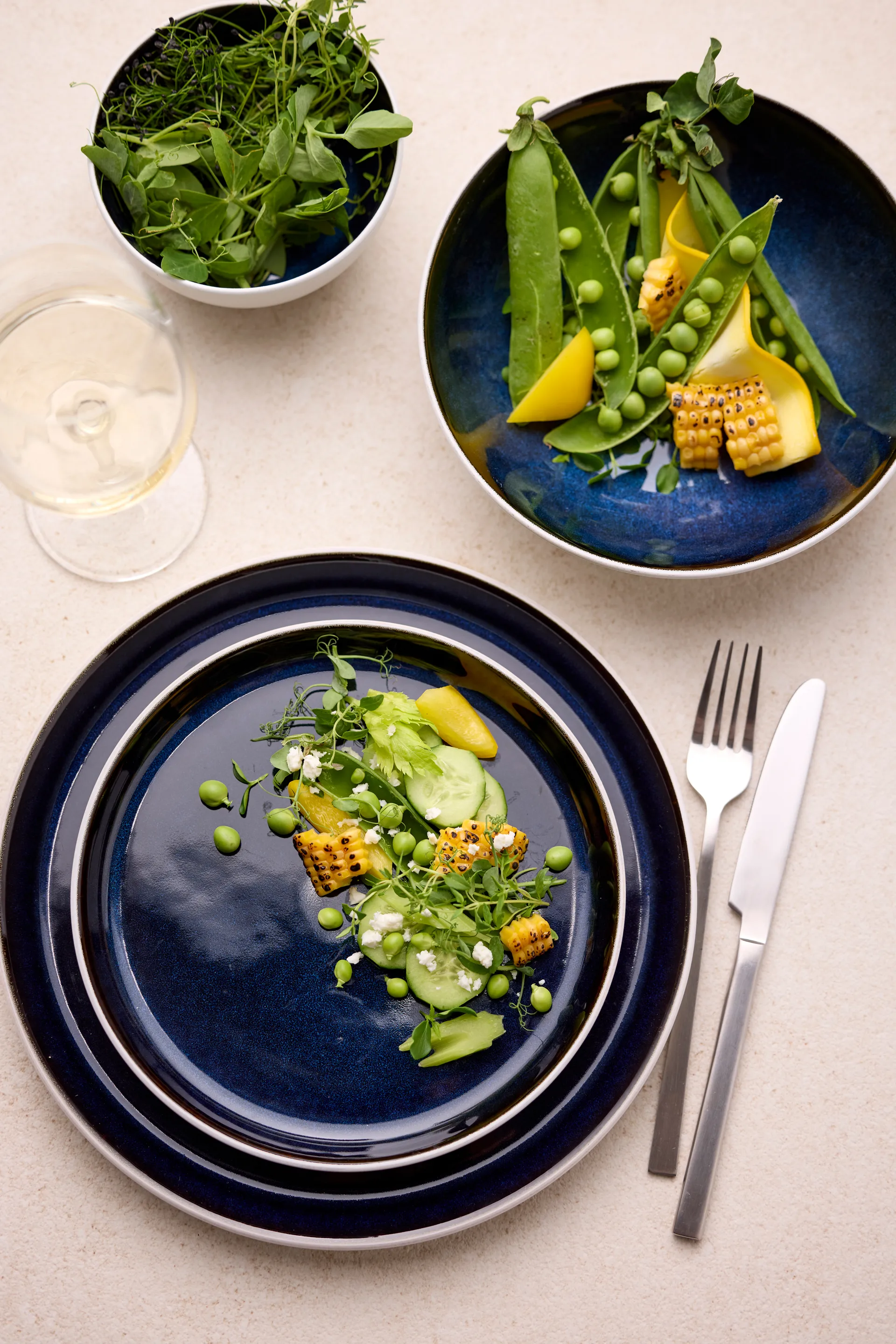 Ciotola Bitz Gastro Ø12 cm, Bianco-blu scuro Bitz