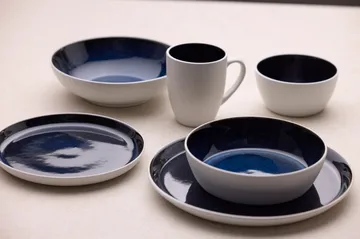 Ciotola per pasta Bitz Gastro Ø20 cm - Bianco-blu scuro - Bitz