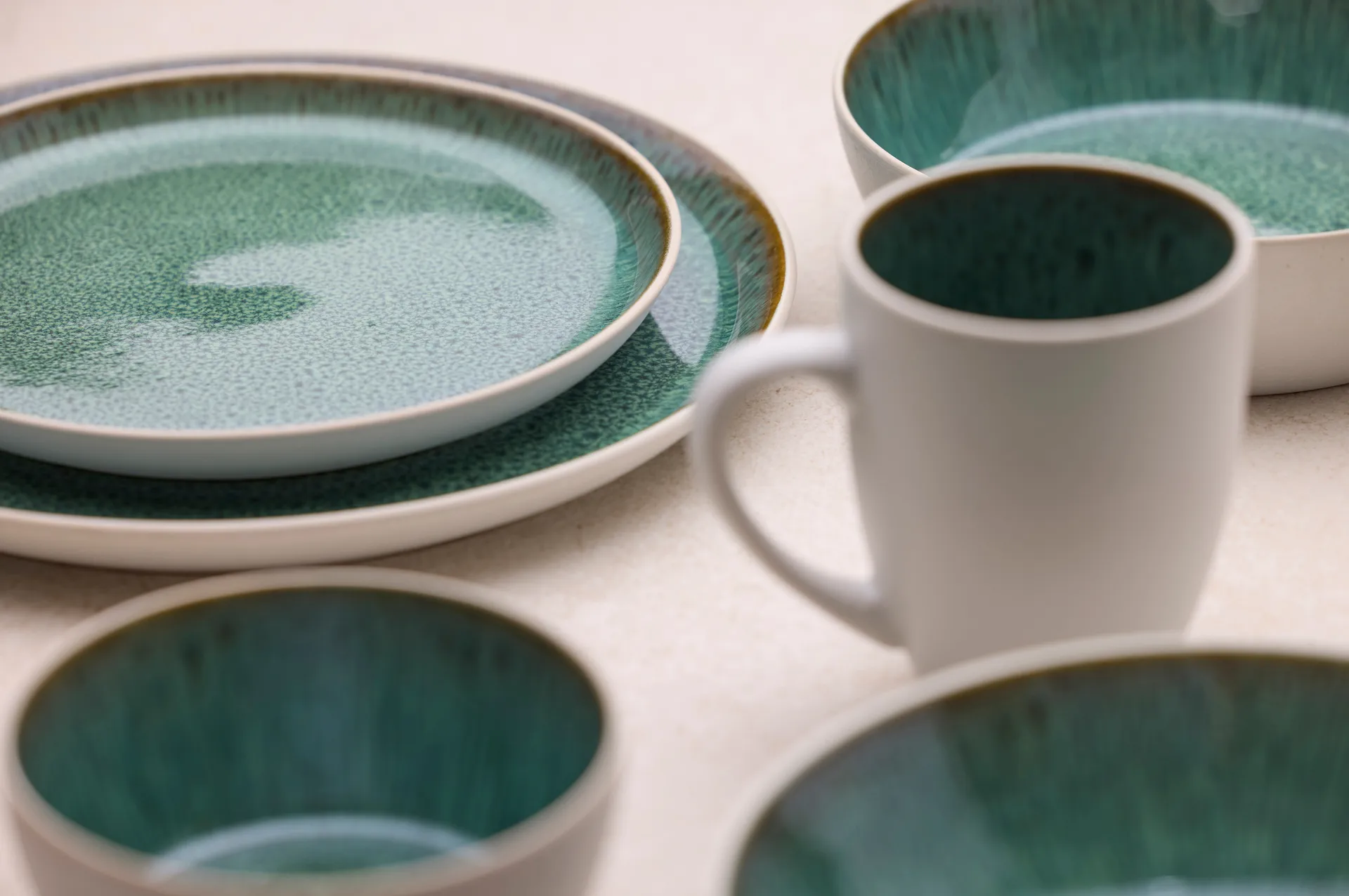 Piatto Bitz gastro Ø 21 cm, Bianco-verde Bitz