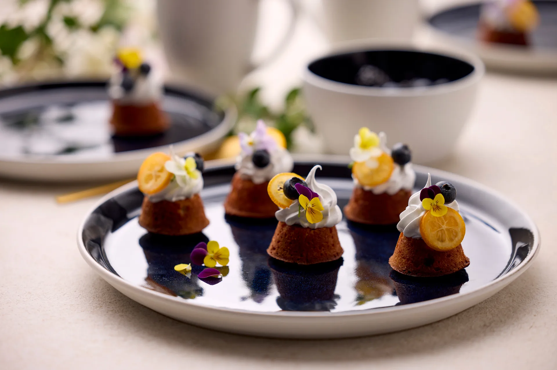 Piatto Bitz gastro Ø27 cm, Bianco-blu scuro Bitz