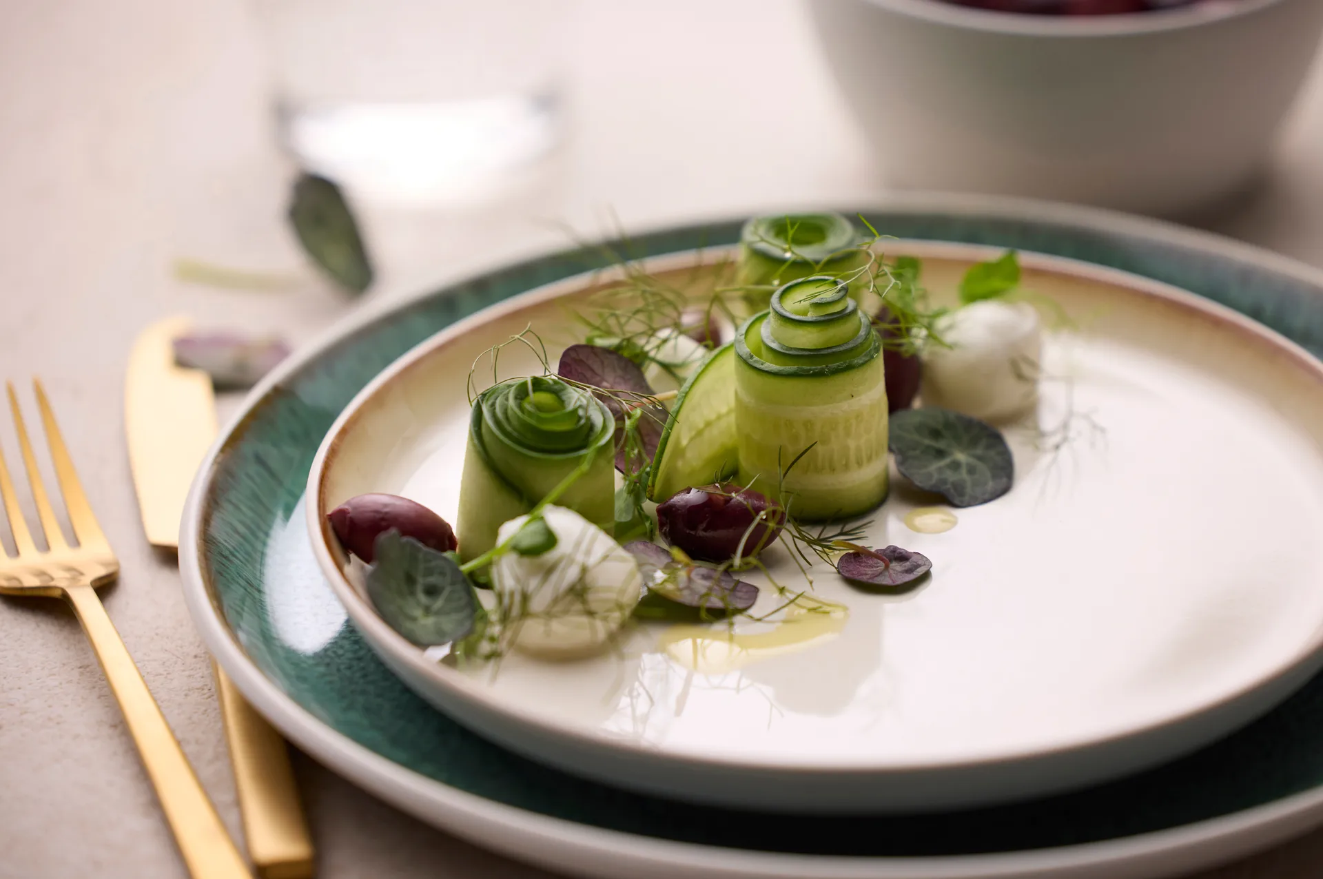 Piatto Bitz gastro Ø27 cm, Bianco-verde Bitz