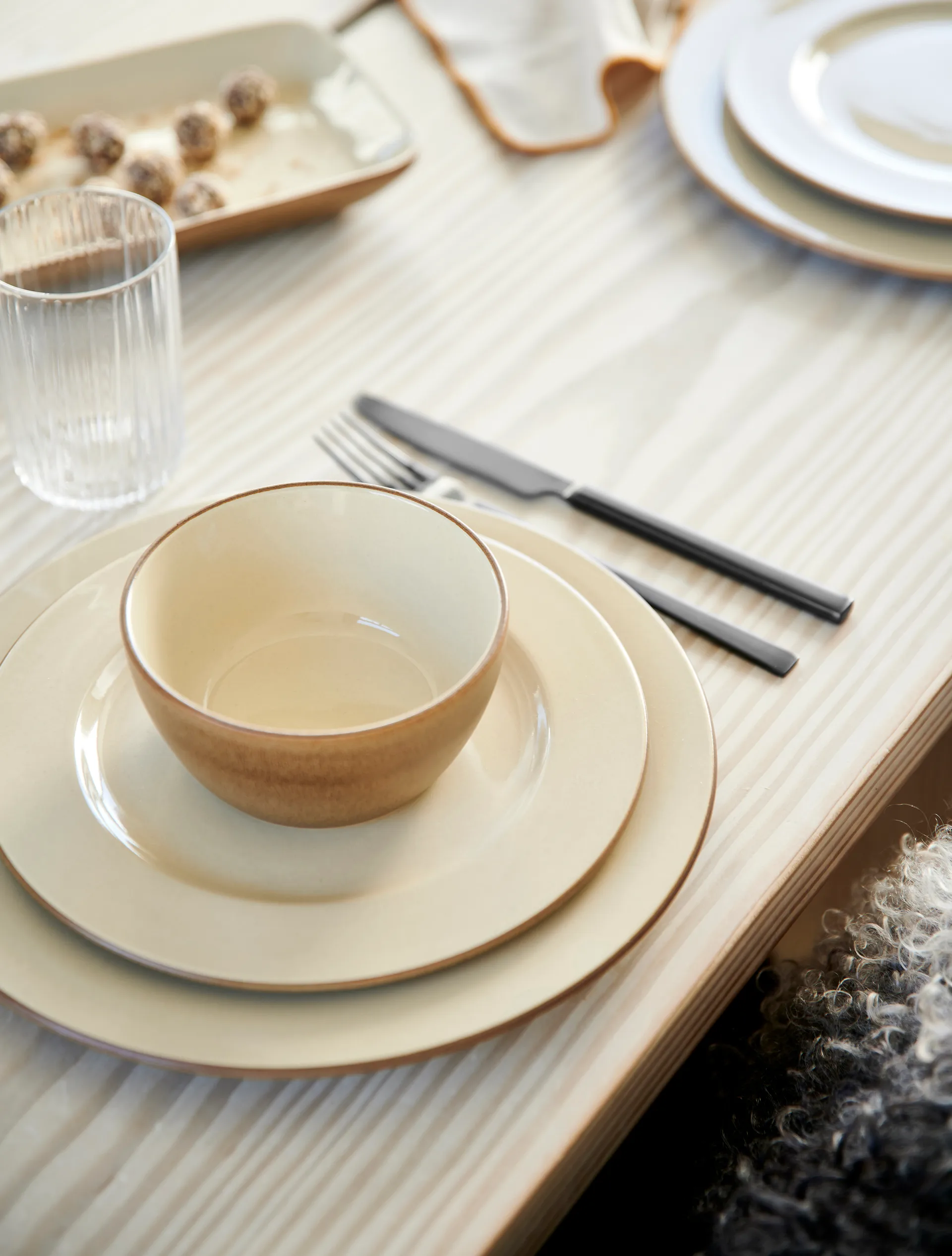 Piatto da dessert Bitz Wood, Ø 22 cm, Legno, sabbia Bitz