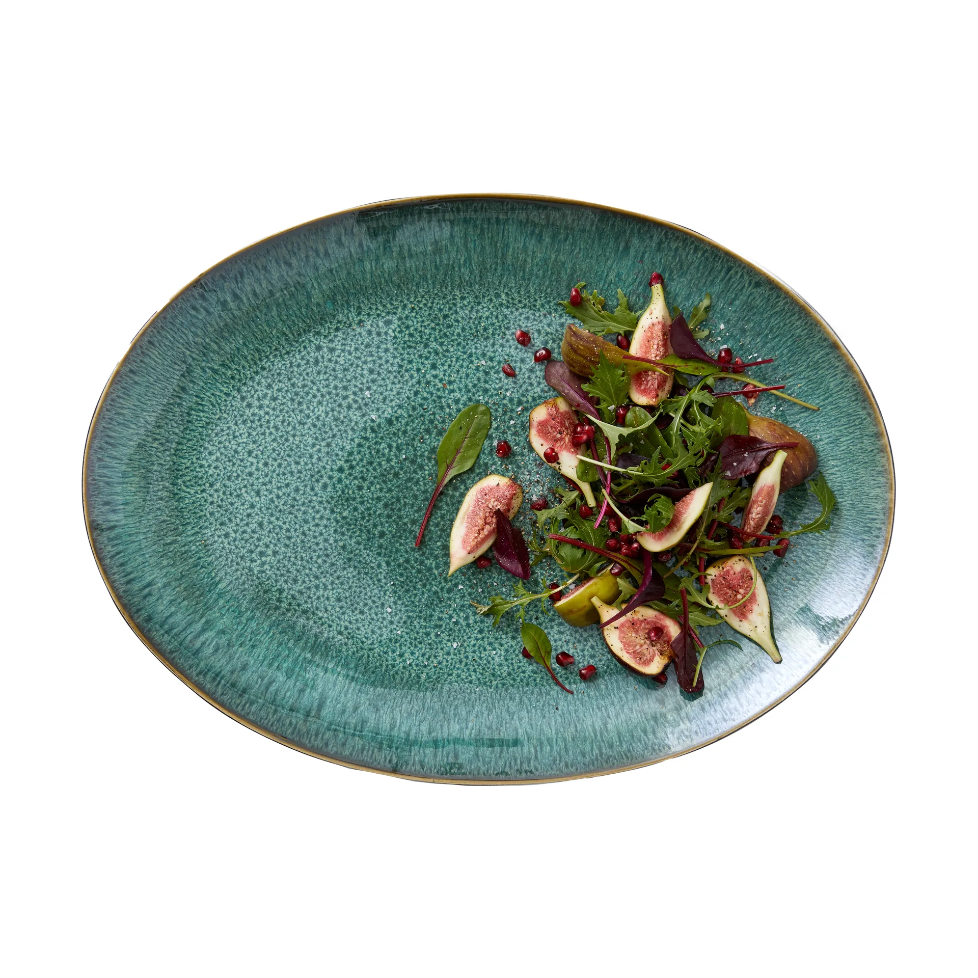 Piatto ovale Bitz 45x34 cm, Nero-verde Bitz