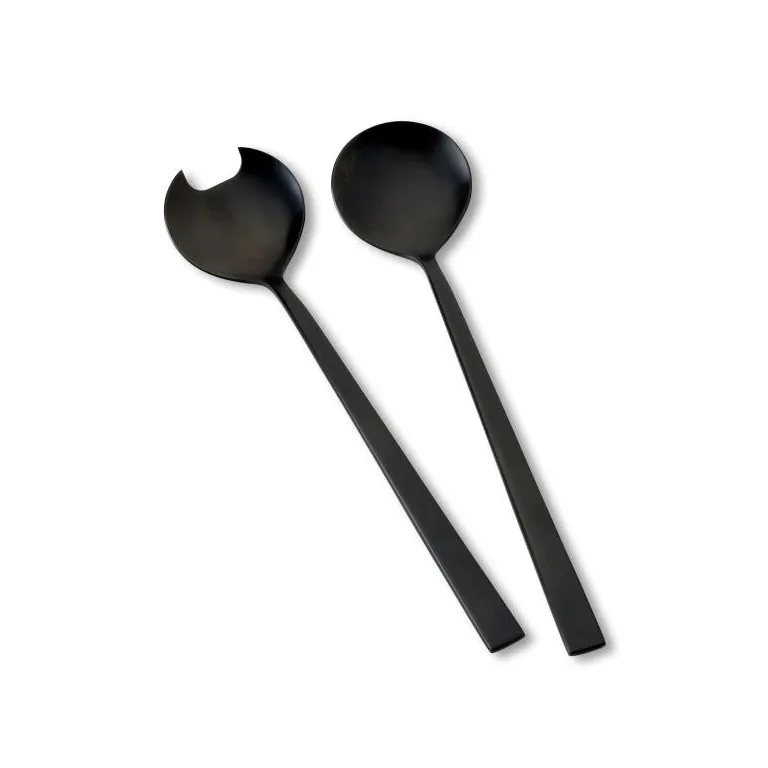 Posate per insalata Bitz acciaio inox, Nero Bitz