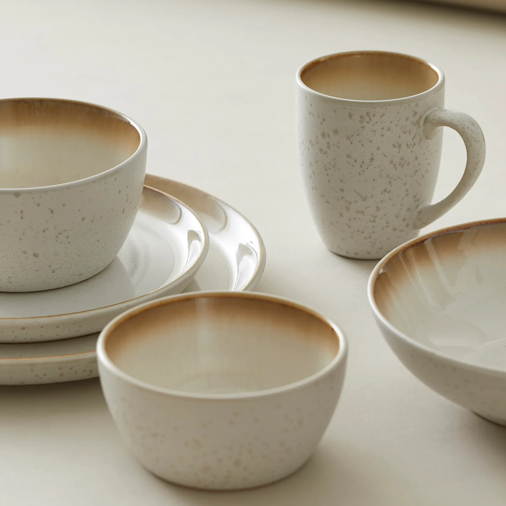 Tazza Bitz 30 cl grigia, bianco crema-crema Bitz