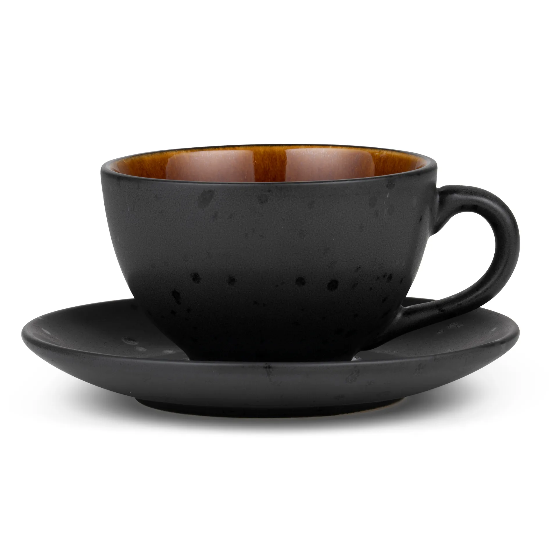 Tazza con piattino Bitz nera, Ambra Bitz