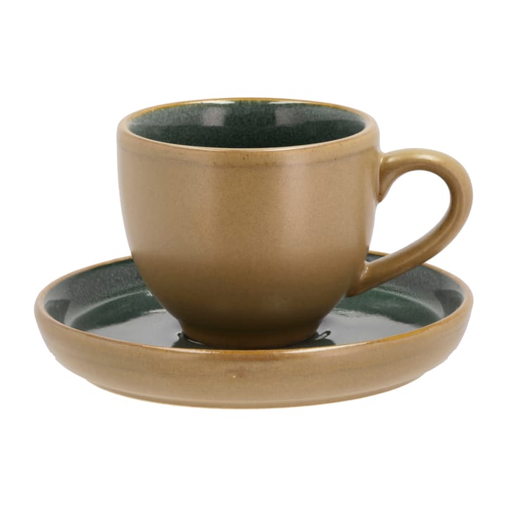 Tazzina da caffè con piattino Bitz 7 cl opaca - Legno, forest green - Bitz