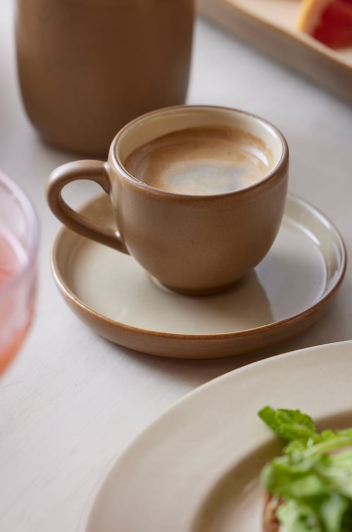 Tazzina da caffè con piattino Bitz 7 cl opaca, Legno, sabbia Bitz