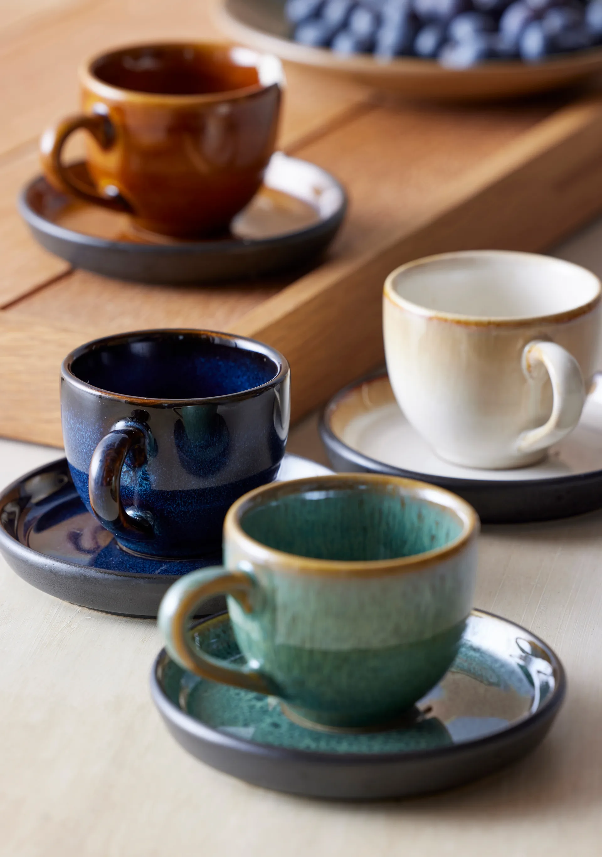 Tazzina da caffè con piattino Bitz 7 cl, opaca, Panna Bitz