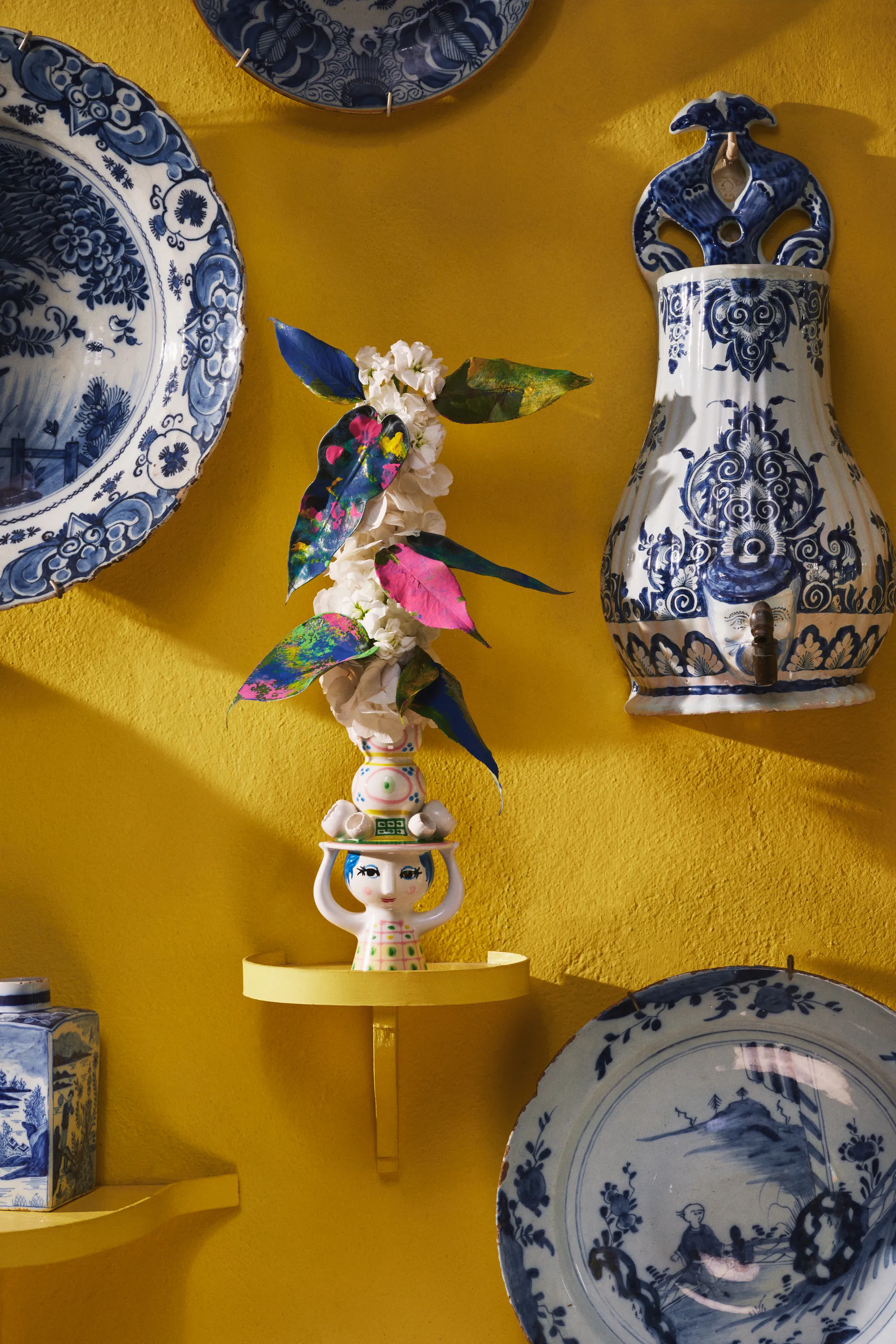 Candelabro Lady with hat H16 cm, Rosa Bjørn Wiinblad