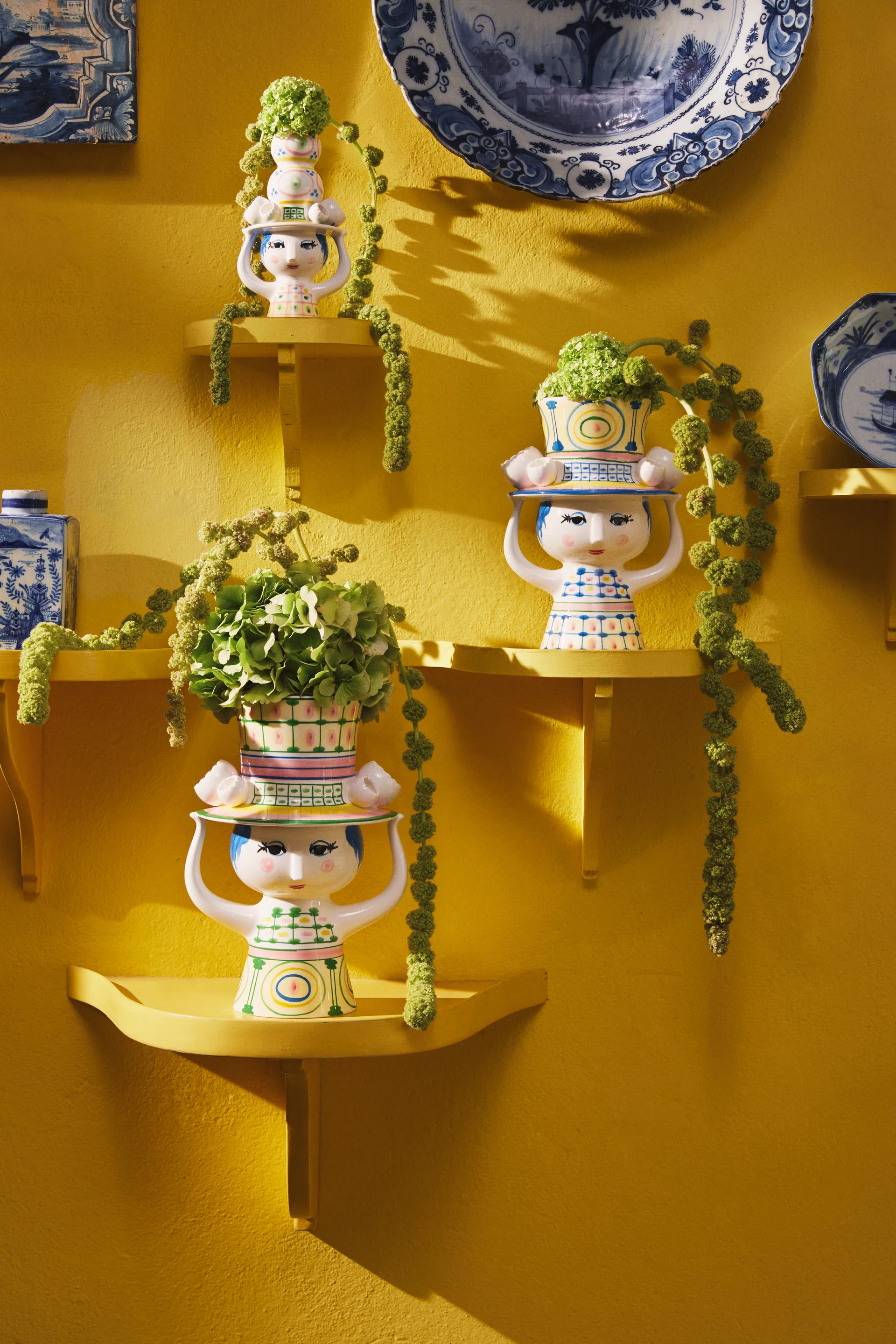 Candelabro Lady with hat H16 cm, Rosa Bjørn Wiinblad