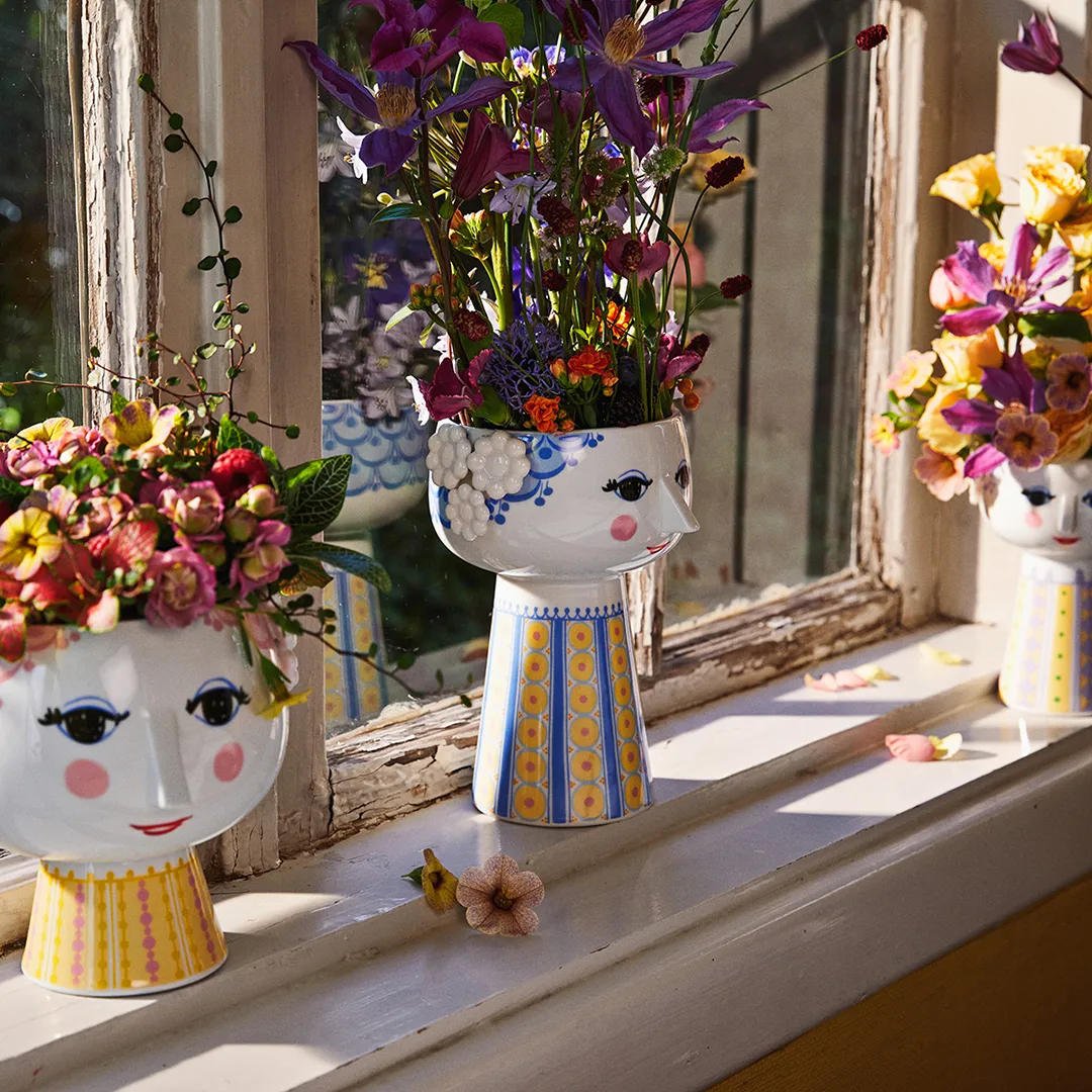 Vaso con piede Eva Ø 15,5 cm, Rosa Bjørn Wiinblad