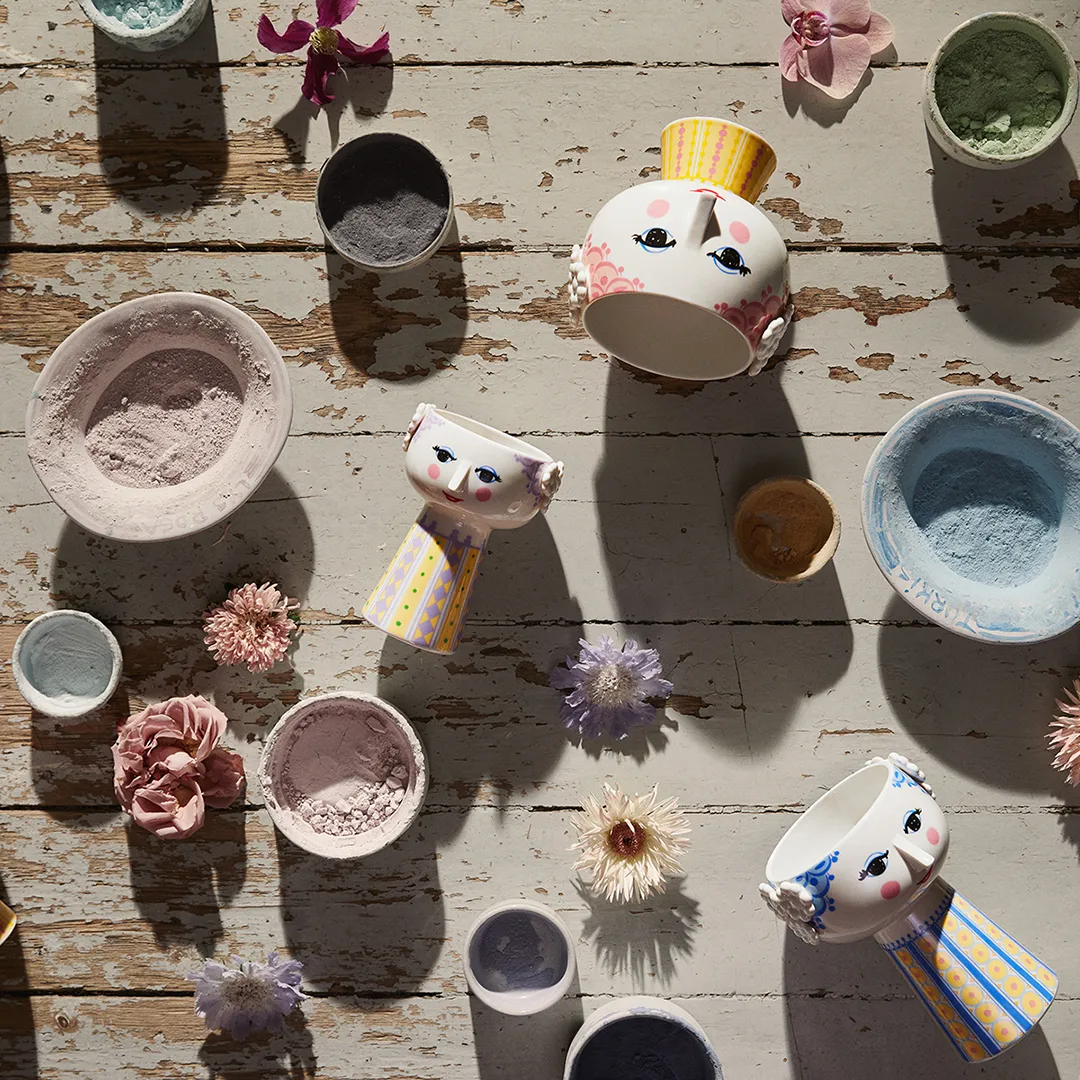 Vaso con piede Eva Ø 15,5 cm, Rosa Bjørn Wiinblad