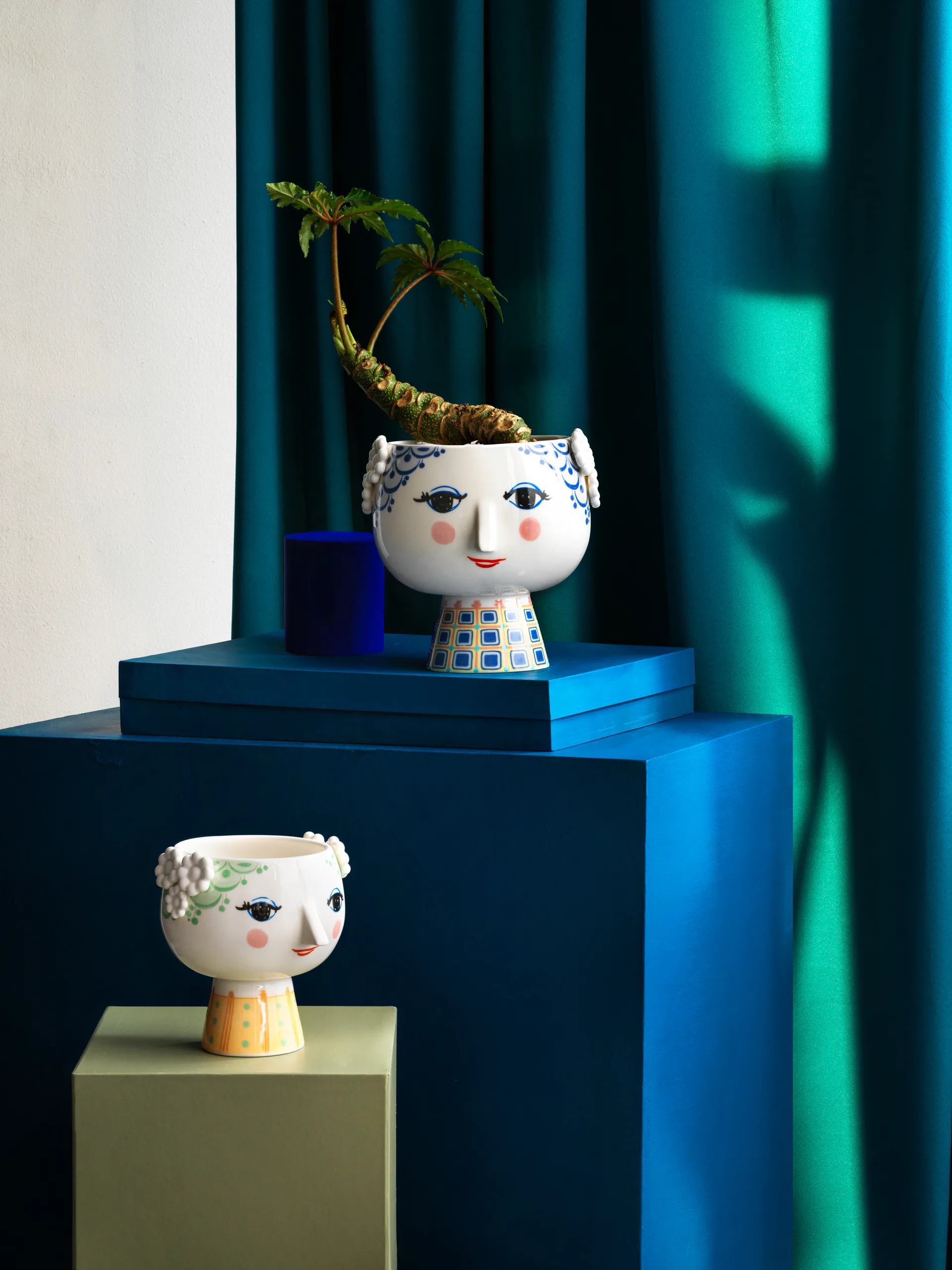 Vaso con piede Eva Ø 15,5 cm, verde Bjørn Wiinblad