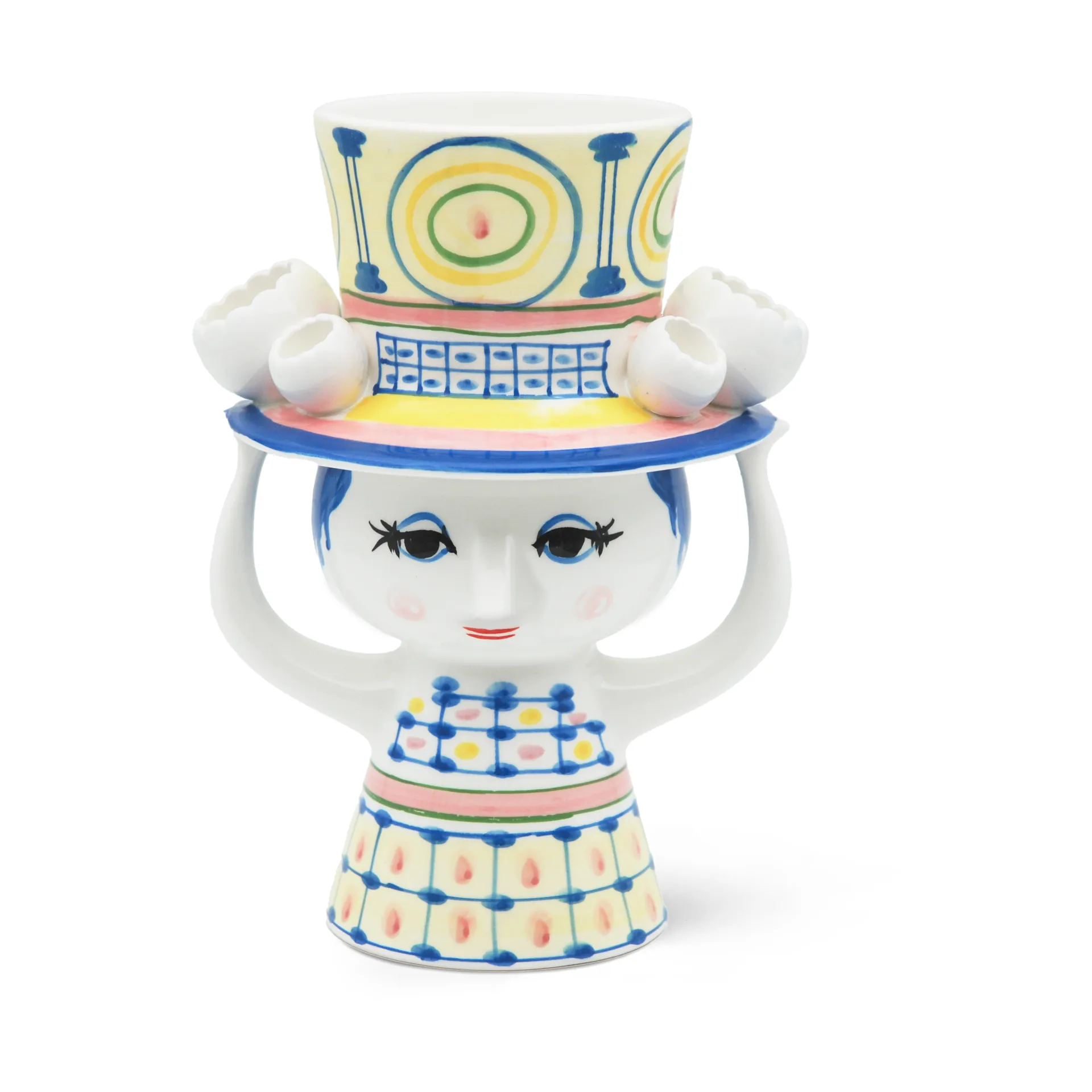 Vaso Lady with hat H20,5 cm, Blu Bjørn Wiinblad