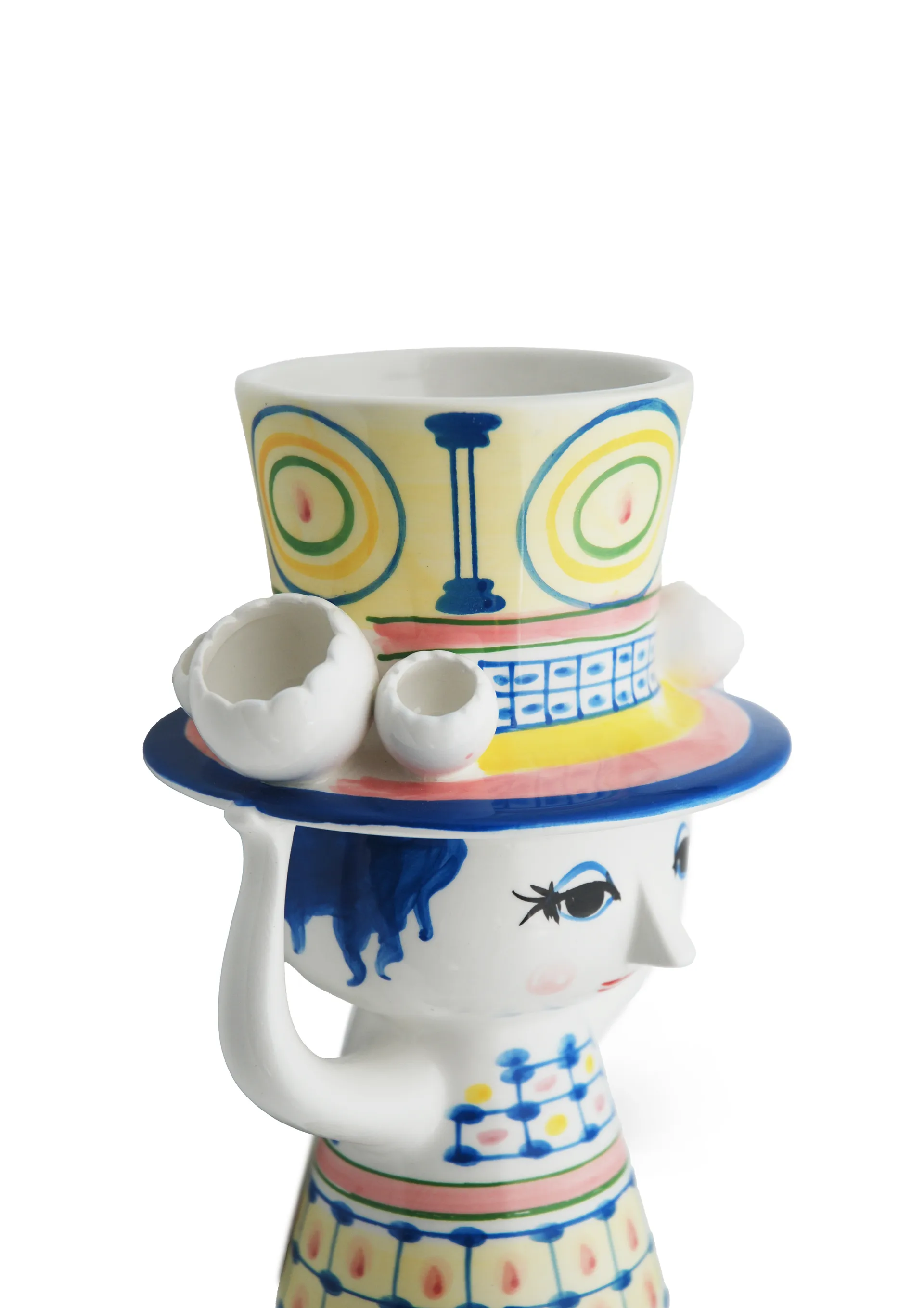 Vaso Lady with hat H20,5 cm, Blu Bjørn Wiinblad