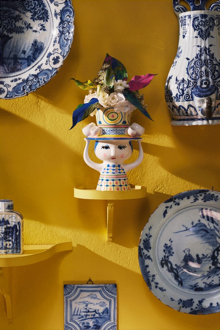 Vaso Lady with hat H20,5 cm - Blu - Bjørn Wiinblad
