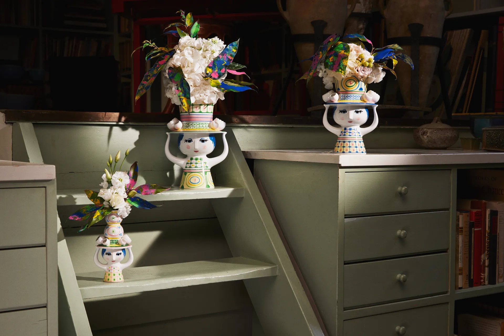 Vaso Lady with hat H20,5 cm, Blu Bjørn Wiinblad