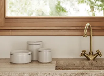 Barattolo portaoggetti con coperchio Pilar - Moonbeam, Ø10x9 cm - blomus