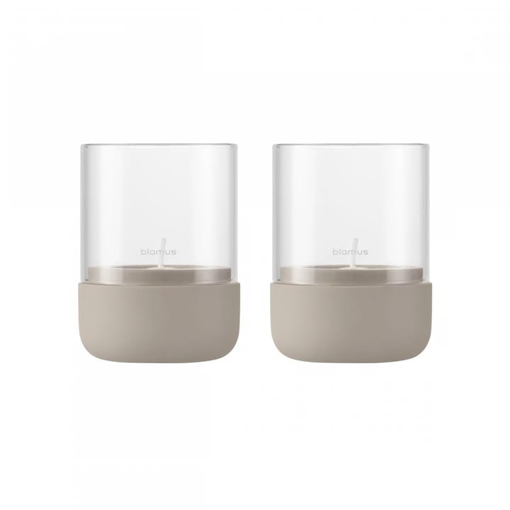 Candela votiva Calma Ø 7 cm, confezione da 2, Fungi (grigio) Blomus