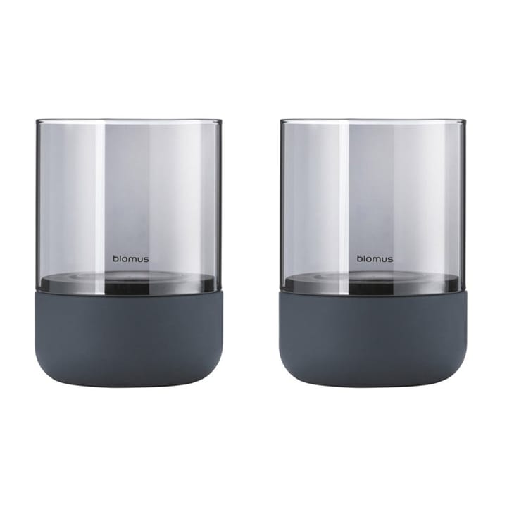 Candela votiva Calma Ø 7 cm, confezione da 2, Grigio acciaio, fumé Blomus