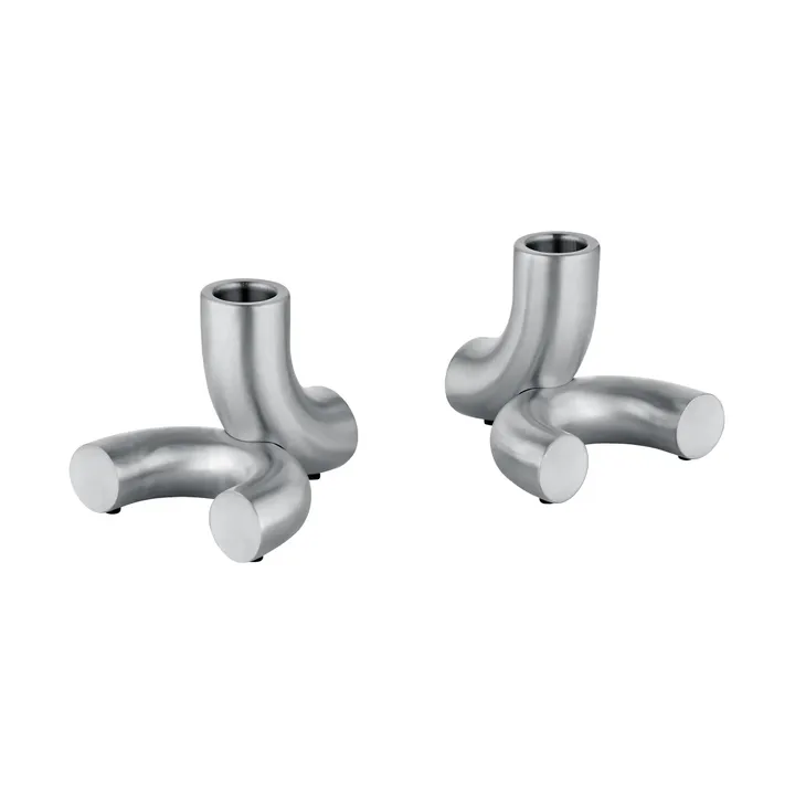 Doodle portacandele 2 pezzi - Acciaio inox opaco - blomus