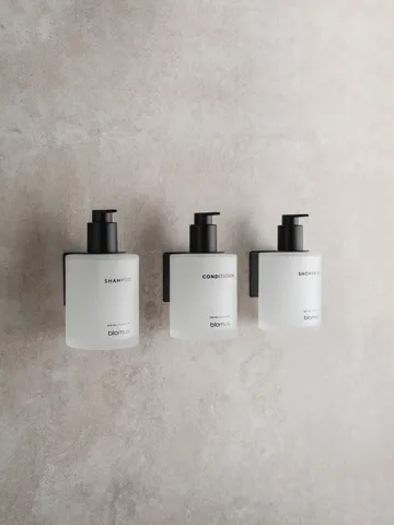 Kirei bottiglie in vetro con supporto da parete, set da 3 - Bianco, montato con colla - blomus