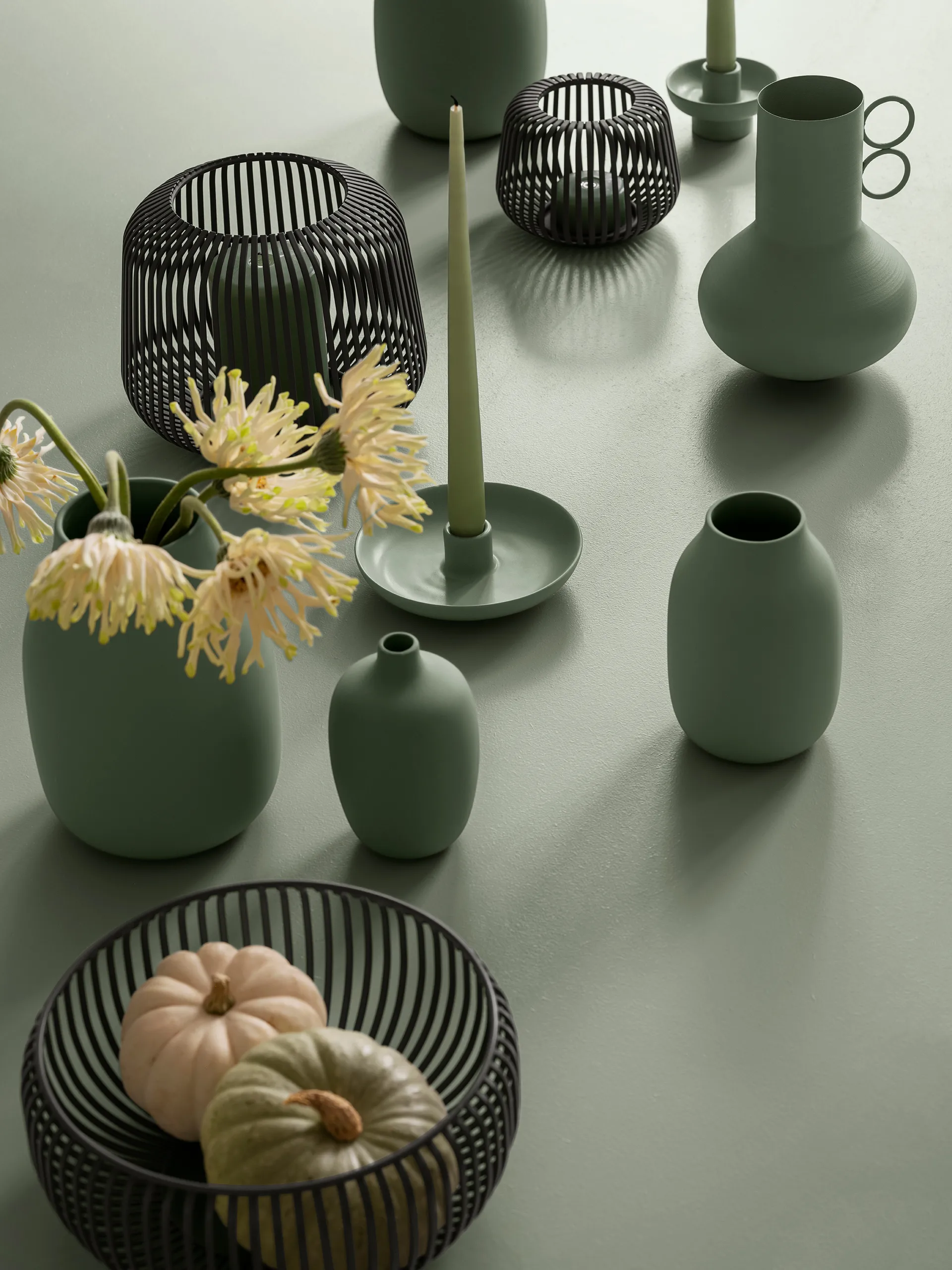 Portacandela Lito lanterna Ø 20 cm, Agave Green blomus