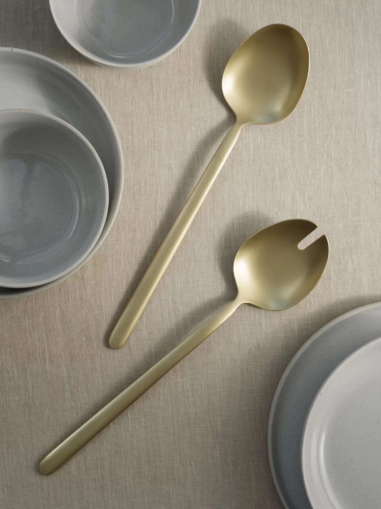 Posate da insalata STELLA champagne 2 pezzi, 28 cm blomus