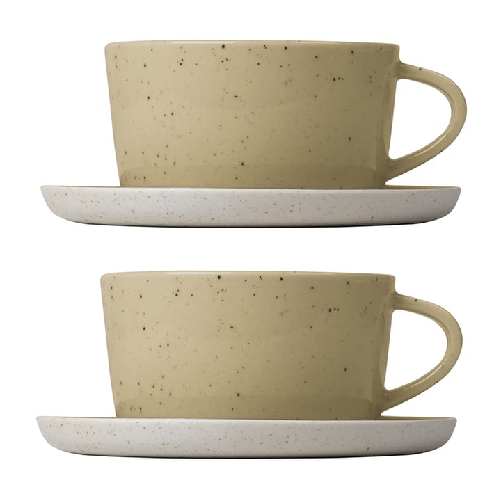 Tazza da tè con piattino Sablo, confezione da 2 - Savannah - Blomus